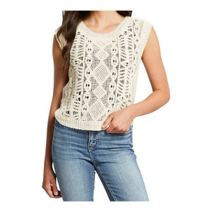 Women's Z Supply Baroque Sweater Knit Tank Top L Cream